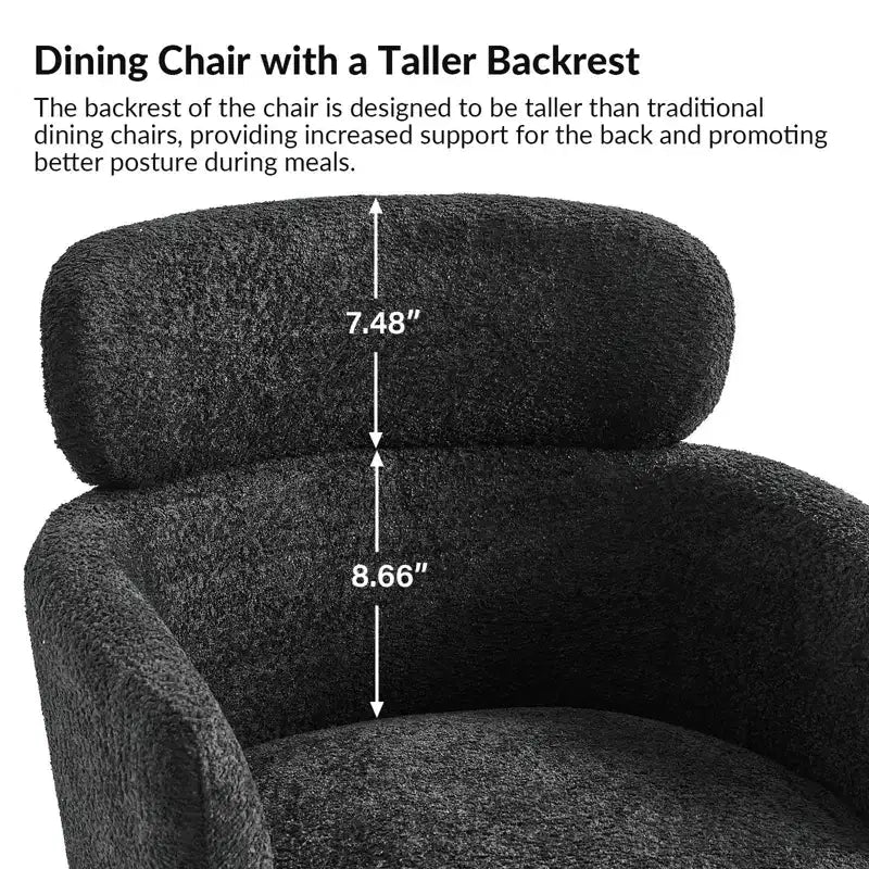 Lot de 2 chaises de salle à manger Curt Boucle avec dossier surélevé et pieds en métal | Artful Living Design