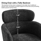 Lot de 2 chaises de salle à manger Curt Boucle avec dossier surélevé et pieds en métal | Artful Living Design