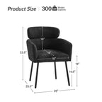 Lot de 2 chaises de salle à manger Curt Boucle avec dossier surélevé et pieds en métal | Artful Living Design