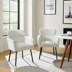 Lot de 2 chaises de salle à manger Curt Boucle avec dossier surélevé et pieds en métal | Artful Living Design