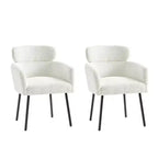 Lot de 2 chaises de salle à manger Curt Boucle avec dossier surélevé et pieds en métal | Artful Living Design