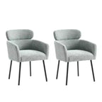 Lot de 2 chaises de salle à manger Curt Boucle avec dossier surélevé et pieds en métal | Artful Living Design