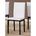Chaises de salle à manger Roundhill Furniture Noyes à assise en similicuir et piètement en métal, blanc, lot de 4