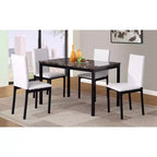 Chaises de salle à manger Roundhill Furniture Noyes à assise en similicuir et piètement en métal, blanc, lot de 4