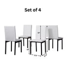 Chaises de salle à manger Roundhill Furniture Noyes à assise en similicuir et piètement en métal, blanc, lot de 4