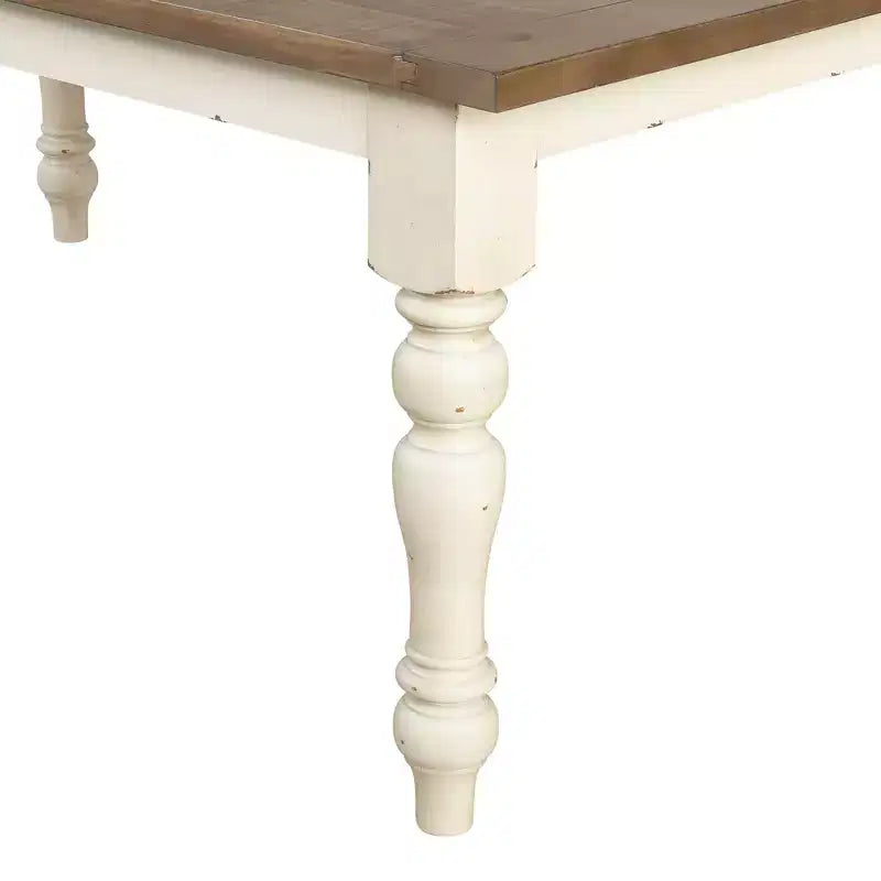 Banc de salle à manger bicolore en bois Prato de Roundhill Furniture, blanc antique et chêne vieilli