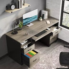 Bestier 59 Bureau d'ordinateur avec 4 tiroirs, Bureau de direction avec tiroir de classement, Tablette coulissante pour clavier pour bureau à domicile