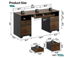 Bestier 59 Bureau d'ordinateur avec 4 tiroirs, Bureau de direction avec tiroir de classement, Tablette coulissante pour clavier pour bureau à domicile