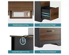 Bestier 59 Bureau d'ordinateur avec 4 tiroirs, Bureau de direction avec tiroir de classement, Tablette coulissante pour clavier pour bureau à domicile