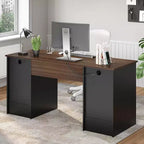 Bestier 59 Bureau d'ordinateur avec 4 tiroirs, Bureau de direction avec tiroir de classement, Tablette coulissante pour clavier pour bureau à domicile