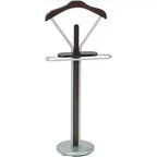 Kings Brand Furniture - Valet de Nuit en Bois et Métal, Argent/Noyer