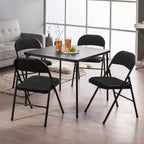 SUGIFT Lot de 4 chaises pliantes rembourrées en tissu noir