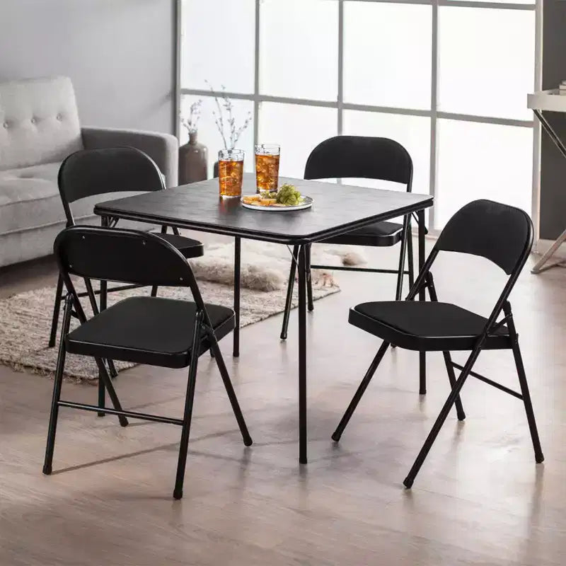 SUGIFT Lot de 4 chaises pliantes rembourrées en tissu noir
