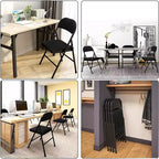 SUGIFT Lot de 4 chaises pliantes rembourrées en tissu noir