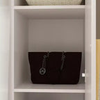 Famapy Armoire 3 Portes Organiseur Vêtements Poignée Bois Armoire