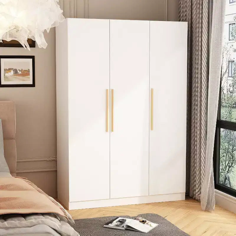Famapy Armoire 3 Portes Organiseur Vêtements Poignée Bois Armoire
