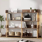 Bibliothèque ouverte en bois à 4 niveaux, étagère extensible de 78 à 140 cm de large, étagère de présentation autoportante, étagères de rangement utilitaires pour salon et bureau