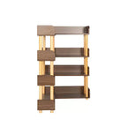 Bibliothèque ouverte en bois à 4 niveaux, étagère extensible de 78 à 140 cm de large, étagère de présentation autoportante, étagères de rangement utilitaires pour salon et bureau