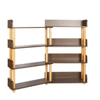 Bibliothèque ouverte en bois à 4 niveaux, étagère extensible de 78 à 140 cm de large, étagère de présentation autoportante, étagères de rangement utilitaires pour salon et bureau