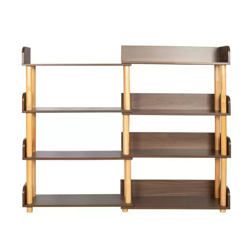 Bibliothèque ouverte en bois à 4 niveaux, étagère extensible de 78 à 140 cm de large, étagère de présentation autoportante, étagères de rangement utilitaires pour salon et bureau