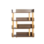 Bibliothèque ouverte en bois à 4 niveaux, étagère extensible de 78 à 140 cm de large, étagère de présentation autoportante, étagères de rangement utilitaires pour salon et bureau