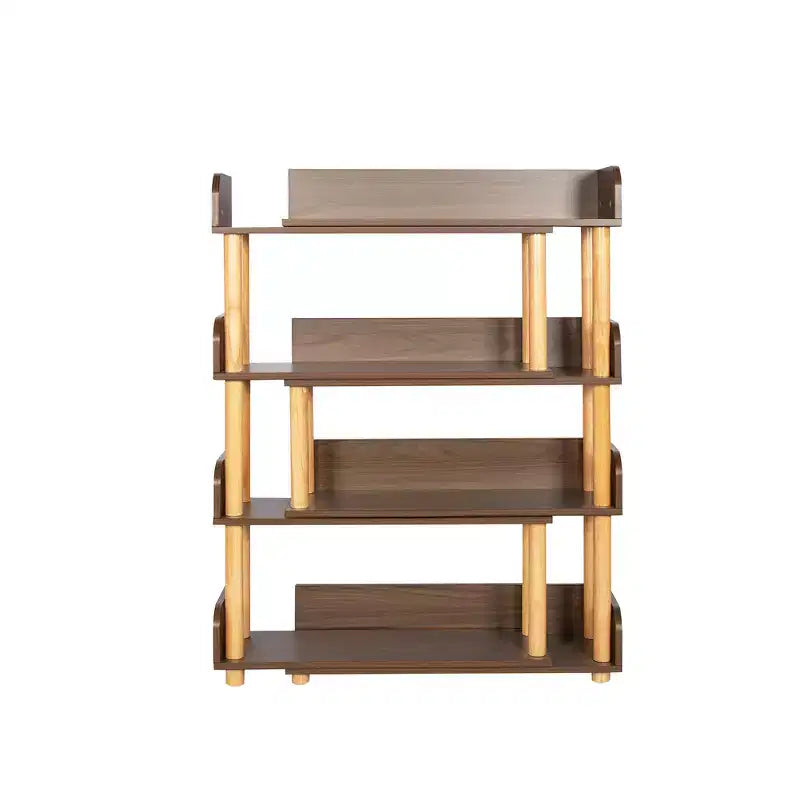 Bibliothèque ouverte en bois à 4 niveaux, étagère extensible de 78 à 140 cm de large, étagère de présentation autoportante, étagères de rangement utilitaires pour salon et bureau