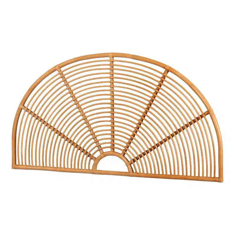 HomeStockRainbow Rattan Wall Mounted Headboard Natural Bloom
