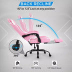 BestMassage Chaise de Gaming Fauteuil de Bureau avec Repose-Pieds et Soutien Lombaire