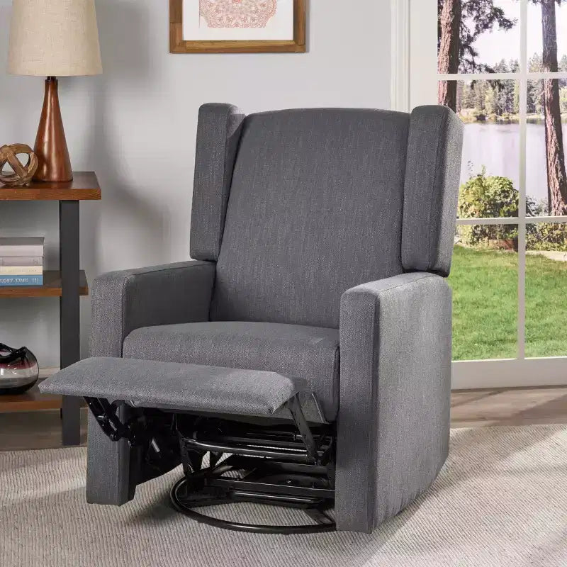 Fauteuil inclinable pivotant en tissu Hounker de Christopher Knight Home