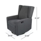 Fauteuil inclinable pivotant en tissu Hounker de Christopher Knight Home