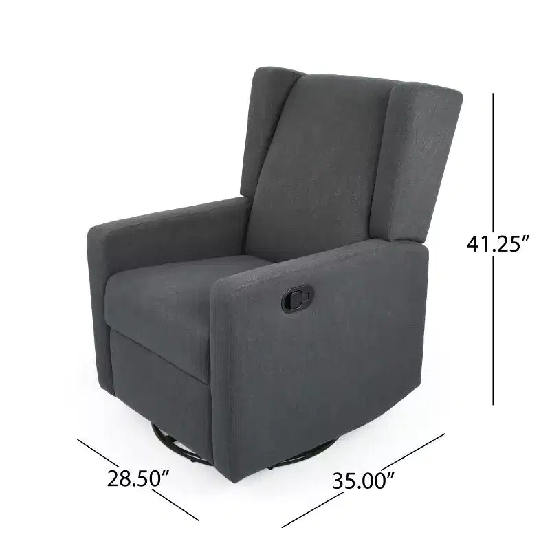 Fauteuil inclinable pivotant en tissu Hounker de Christopher Knight Home