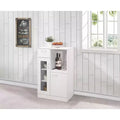 Kings Brand Furniture Lewiston Kitchen Storage Cabinet with Extendable Pull-Out Drawer , White