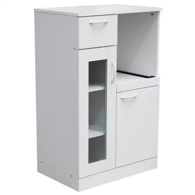 Meuble de rangement de cuisine Kings Brand Furniture Lewiston avec tiroir coulissant extensible, blanc