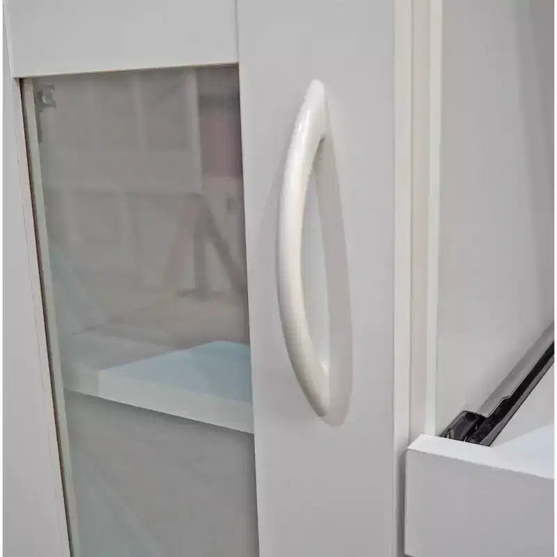 Meuble de rangement de cuisine Kings Brand Furniture Lewiston avec tiroir coulissant extensible, blanc