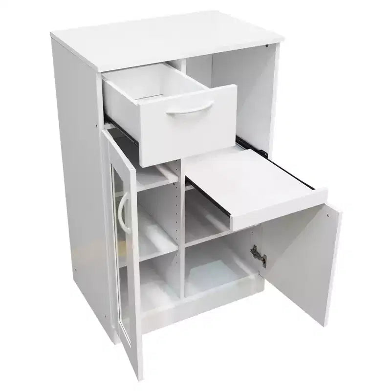 Meuble de rangement de cuisine Kings Brand Furniture Lewiston avec tiroir coulissant extensible, blanc