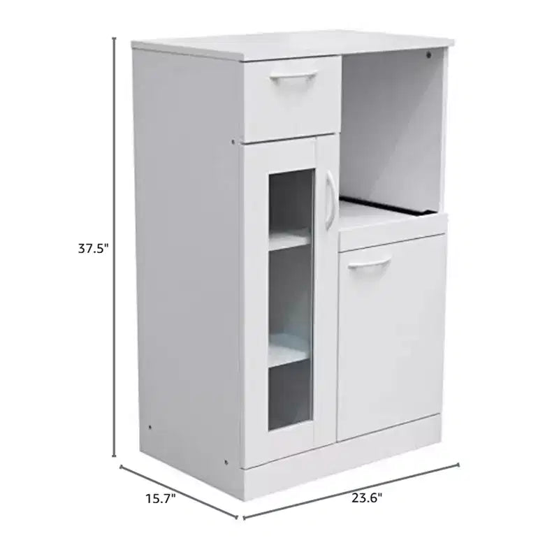Meuble de rangement de cuisine Kings Brand Furniture Lewiston avec tiroir coulissant extensible, blanc