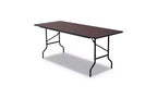 Iceberg OfficeWorks Classic Wood-Laminate Folding Table, Curved Legs, Rectangular, 72 x 30 x 29, Walnut