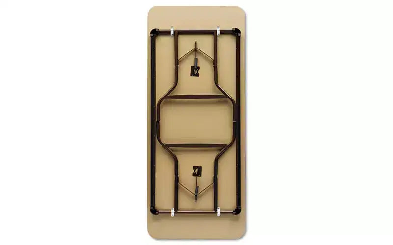 Table pliante Iceberg OfficeWorks Classic en stratifié bois, pieds incurvés, rectangulaire, 72 x 30 x 29, noyer