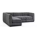 Canapé sectionnel en chenille 128, canapé modulaire en L 4 places pour salon bureau - Morden Fort