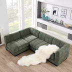 Canapé sectionnel en chenille 128, canapé modulaire en L 4 places pour salon bureau - Morden Fort