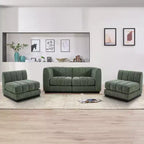 Canapé sectionnel en chenille 128, canapé modulaire en L 4 places pour salon bureau - Morden Fort