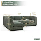 Canapé sectionnel en chenille 128, canapé modulaire en L 4 places pour salon bureau - Morden Fort