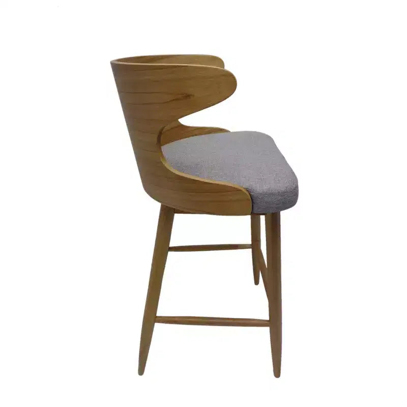 Tabourets de bar en tissu et bois GDFStudio Cortland Mid-Century (lot de 2) - Hauteur 77,5 cm