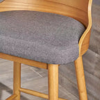 Tabourets de bar en tissu et bois GDFStudio Cortland Mid-Century (lot de 2) - Hauteur 77,5 cm