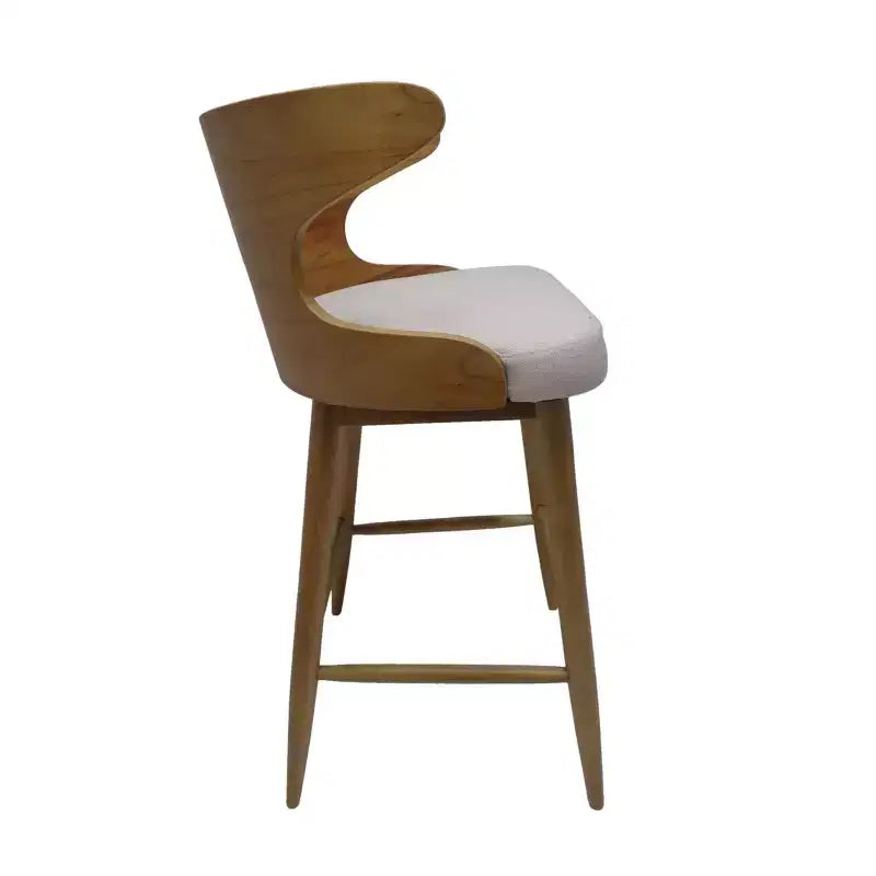 Tabourets de bar en tissu et bois GDFStudio Cortland Mid-Century (lot de 2) - Hauteur 77,5 cm