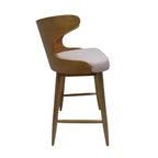 Tabourets de bar en tissu et bois GDFStudio Cortland Mid-Century (lot de 2) - Hauteur 77,5 cm