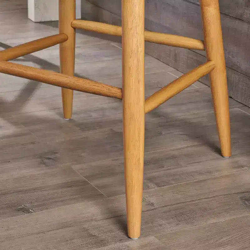 Tabourets de bar en tissu et bois GDFStudio Cortland Mid-Century (lot de 2) - Hauteur 77,5 cm