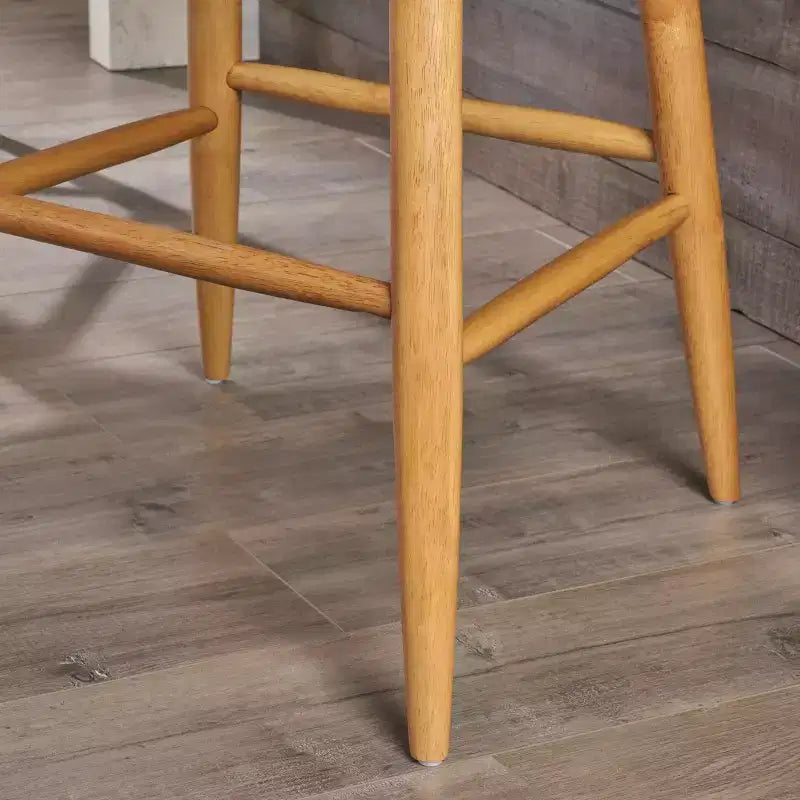 Tabourets de bar en tissu et bois GDFStudio Cortland Mid-Century (lot de 2) - Hauteur 77,5 cm