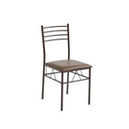 Ensemble de salle à manger 5 pièces VECELO avec table en verre et 4 chaises rembourrées, ensemble de table rectangulaire de cuisine marron/noir