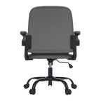 Chaise de bureau VECELO dossier haut en cuir PU, rembourrée, pivotante, avec accoudoirs relevables et hauteur réglable Blanc/Gris